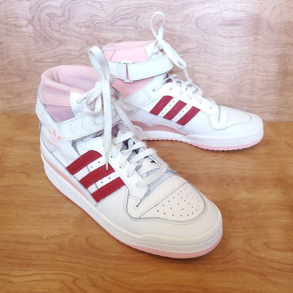 Adidas Forum 84 High Hi Top Shoes Mens 7.5 Off White Glow Pink H01670 Streetwear